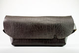 メッセンジャーバッグ (M)/CROCO PATTERN BROWN-FAS