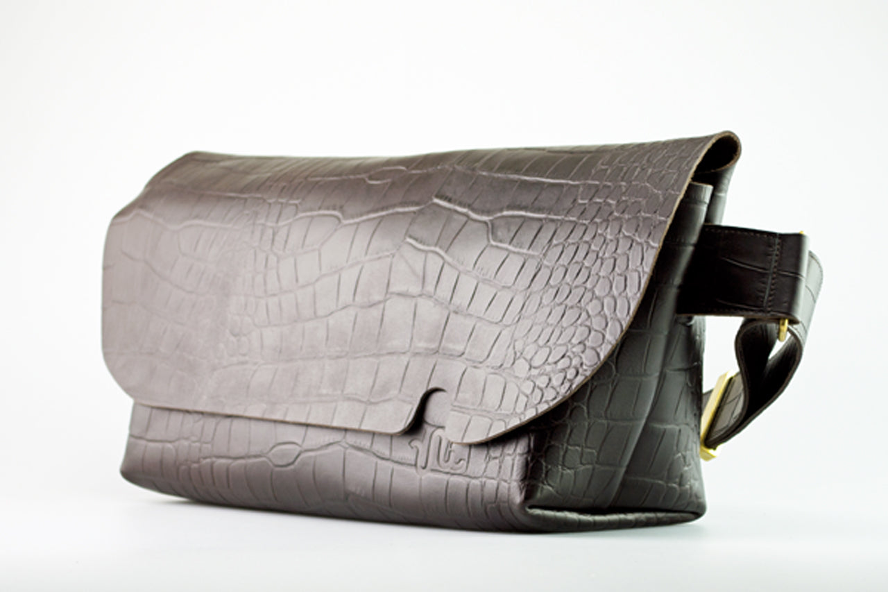 Uni&co. MESSENGER BAG (M)/CROCO PATTERN BROWN