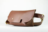 メッセンジャーバッグ (XS)/Lレザーストラップ-BROWN