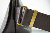 メッセンジャーバッグ (S)/CROCO PATTERN BROWN-FAS