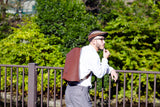 メッセンジャーバッグ (M)/レザーストラップ-BROWN-FAS