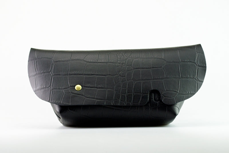 MESSENGER BAG (XS)/CROCO PATTERN BLACK-FAS